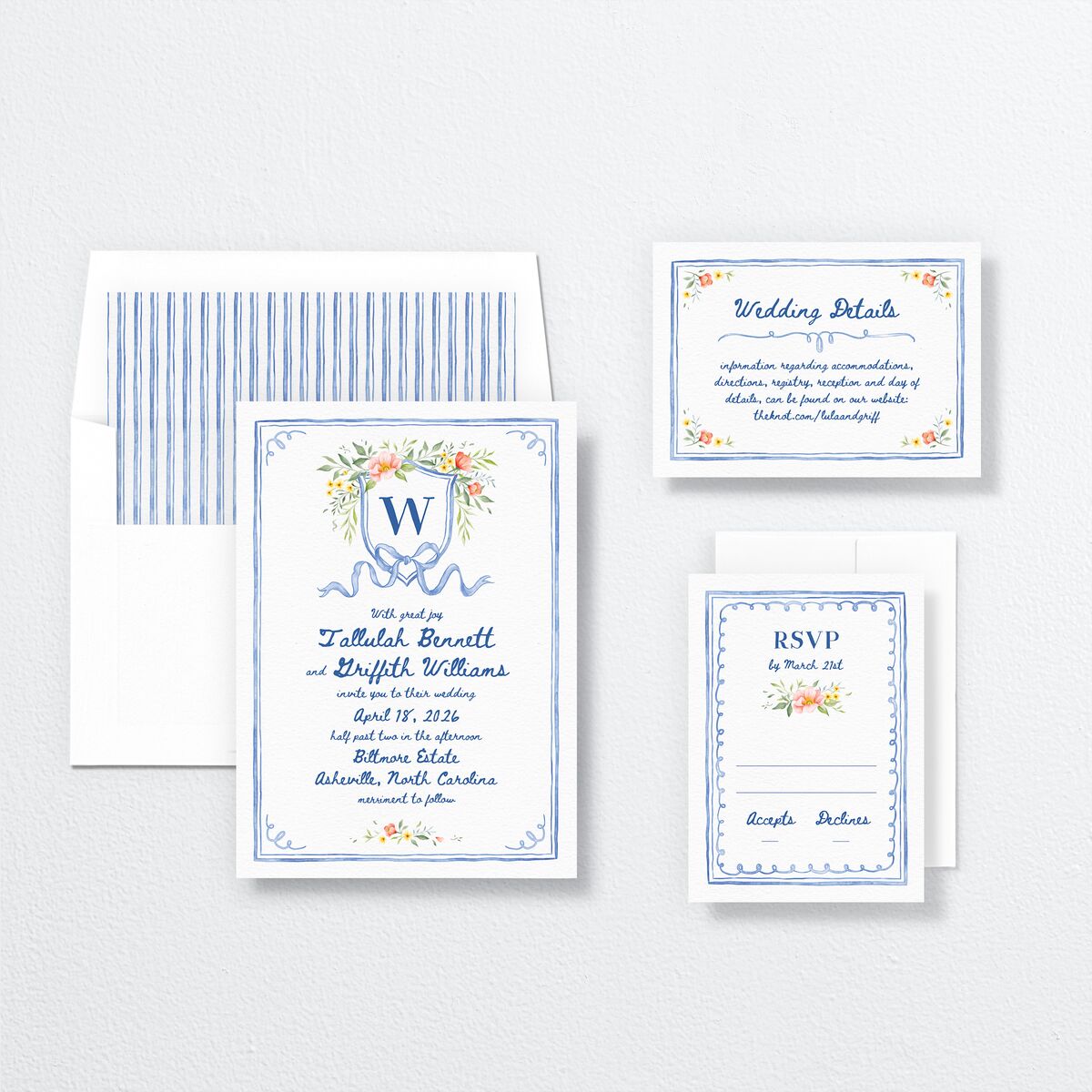 Countryside Crest Wedding Invitations suite