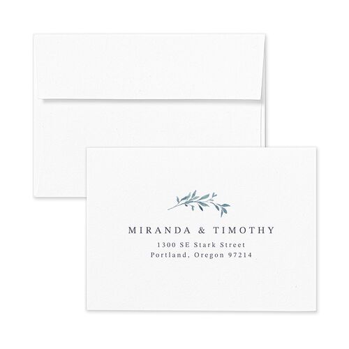 Elegant Greenery Watercolor Response Card Envelopes Terracotta Ice Blue Return Address Signature Standard