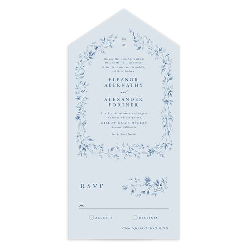 Timeless Floral All-in-One Wedding Invitations