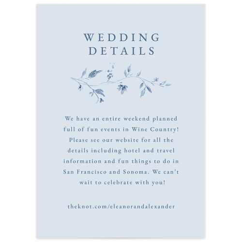 Timeless Floral Wedding Enclosure Cards - Blue