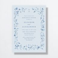 Timeless Floral Rehearsal Dinner Invitations Dusty Blue Signature Standard