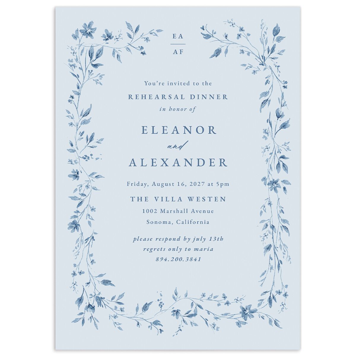 Timeless Floral Rehearsal Dinner Invitations
