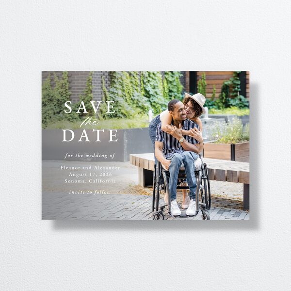 Timeless Floral Save the Date Cards front in Blue