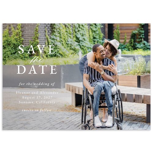 Timeless Floral Save the Date Cards Dusty Blue Signature smooth No Standard