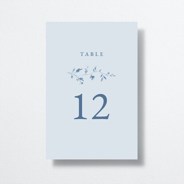 Timeless Floral Table Numbers front in Blue