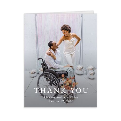Timeless Floral Thank You Cards - Blue