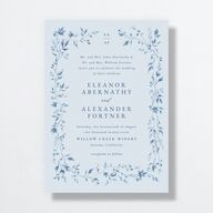 Timeless Floral Wedding Invitations Dusty Blue Signature No Standard