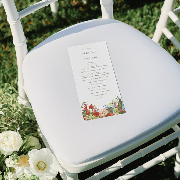 Flores Tropicais Wedding Programs Gold Red Clay Signature
