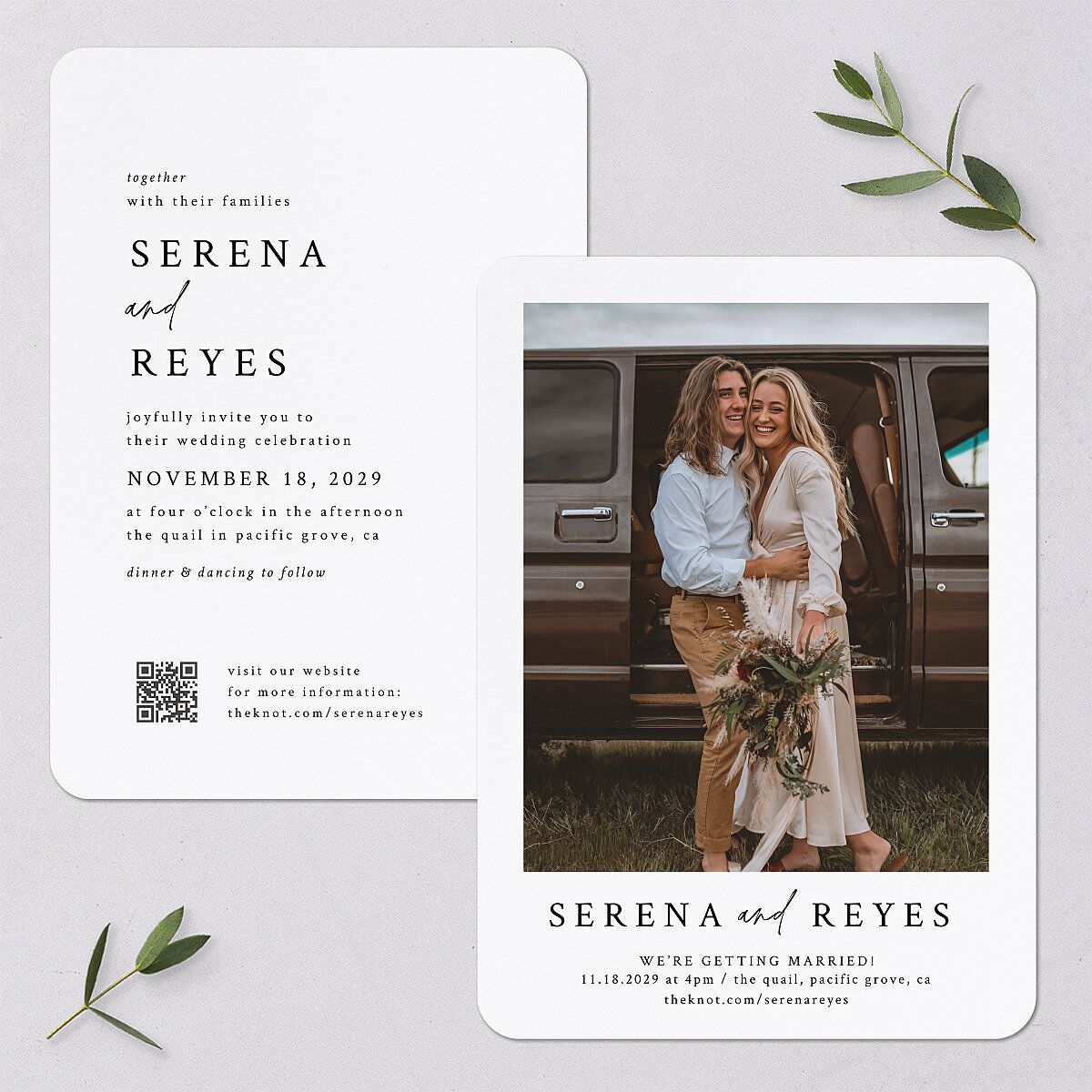 Captured Love Wedding Invitations Pure White Signature Blank No Rounded