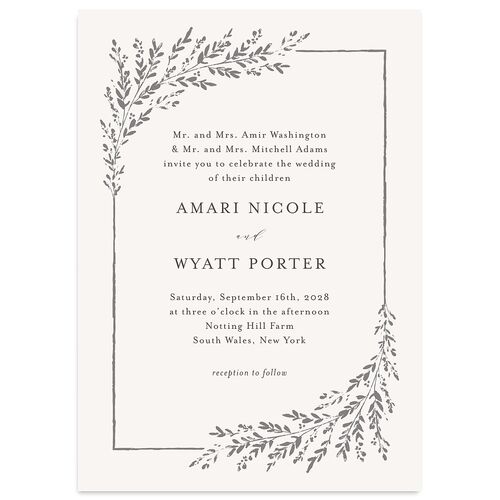 Rustic Branch Frame Wedding Invitations Champagne Signature Blank No Standard