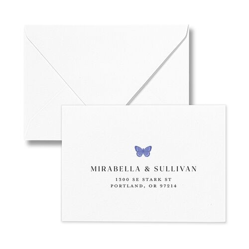 Whimsical Wildflower Garden Response Card Euro Envelopes Daffodil White Return Address Luxe
