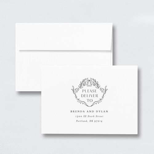 Ornate Regency Response Card Envelopes White Standard Pure White Return Address Signature