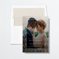 Ornate Regency Save the Date Cards Gold Bisque Signature smooth No