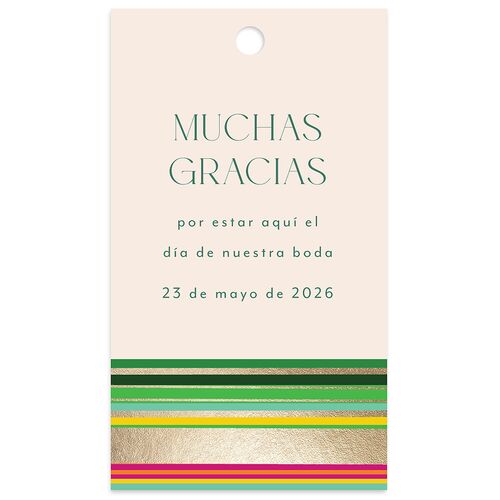Serape de Sol Favor Gift Tags Gold Emerald Signature