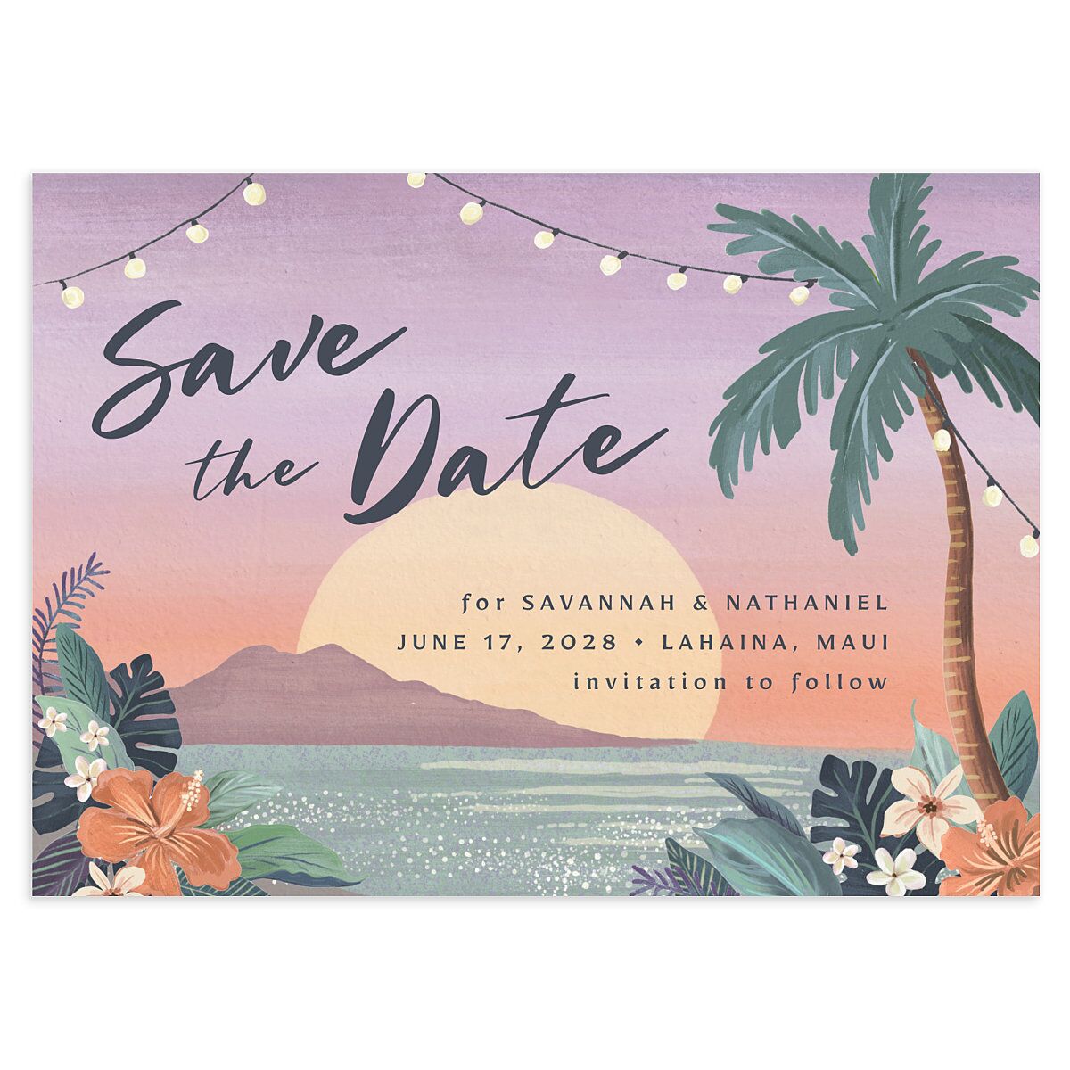 Vintage Island Save The Date Cards