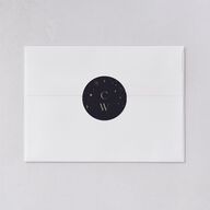 Celestial Galaxy Wedding Stickers Dark Navy Circle