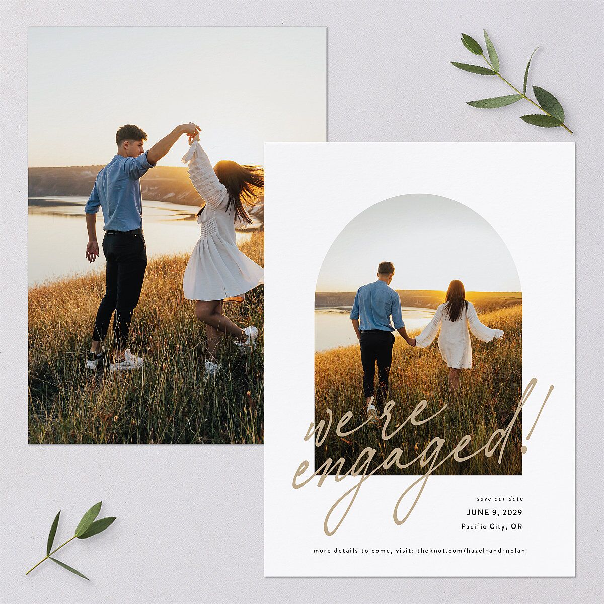 Forever Arch Save the Date Cards Pure White Signature smooth Blank No Standard