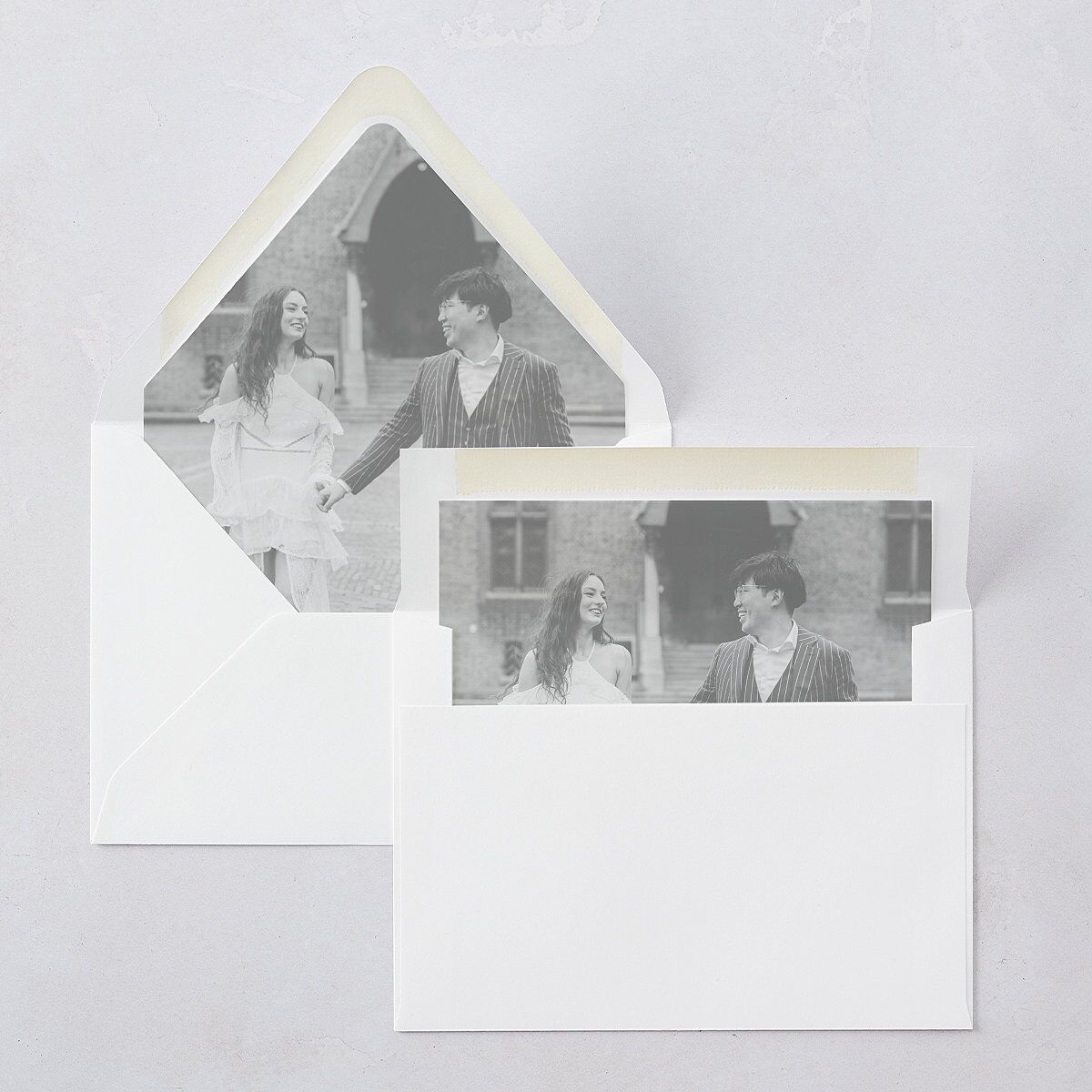 Modern Classic Picture Portrait Euro Envelope Liners Pure White Luxe