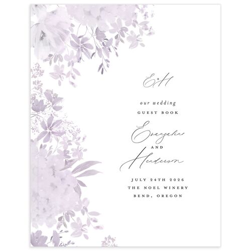Monochrome Blooms Guest Books Sheer Lilac