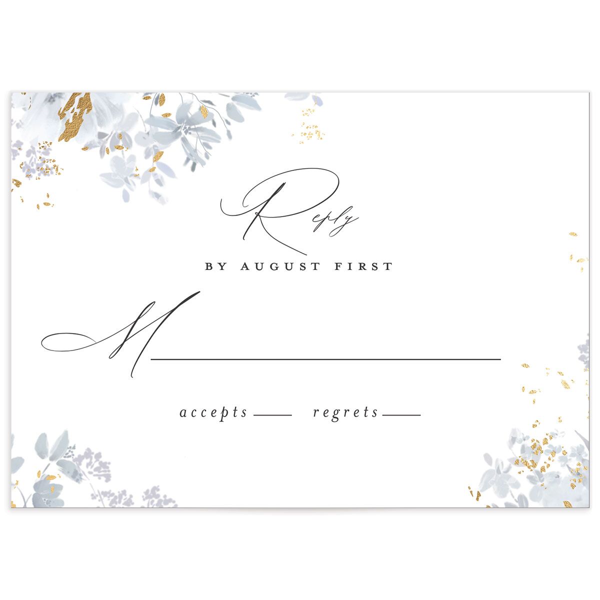Monochrome Blooms Wedding Response Cards
