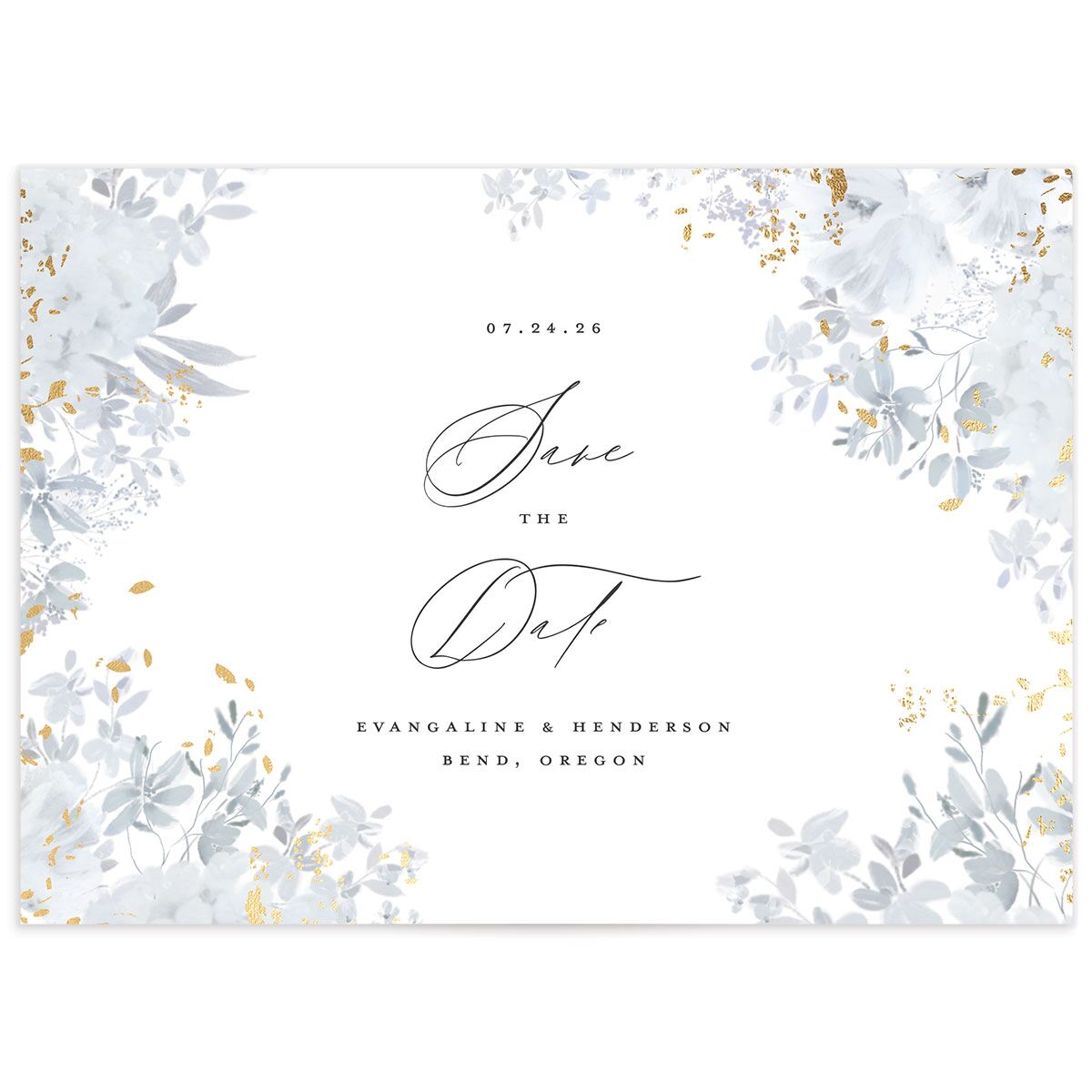 Monochrome Blooms Save the Date Cards
