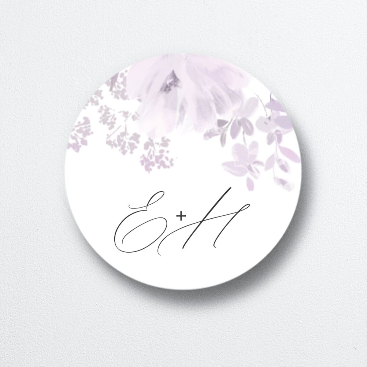 Monochrome Blooms Wedding Stickers Sheer Lilac