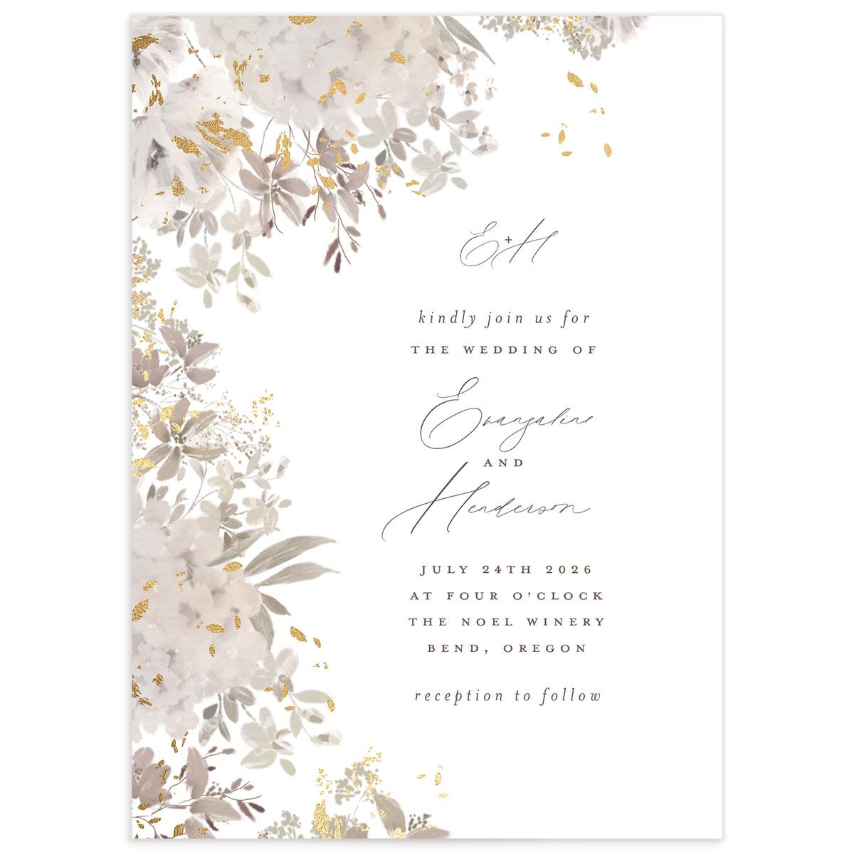 Monochrome Blooms Wedding Invitations