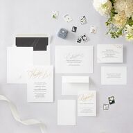 Nuestra Boda Wedding Invitations Gold Pure White Signature Blank No