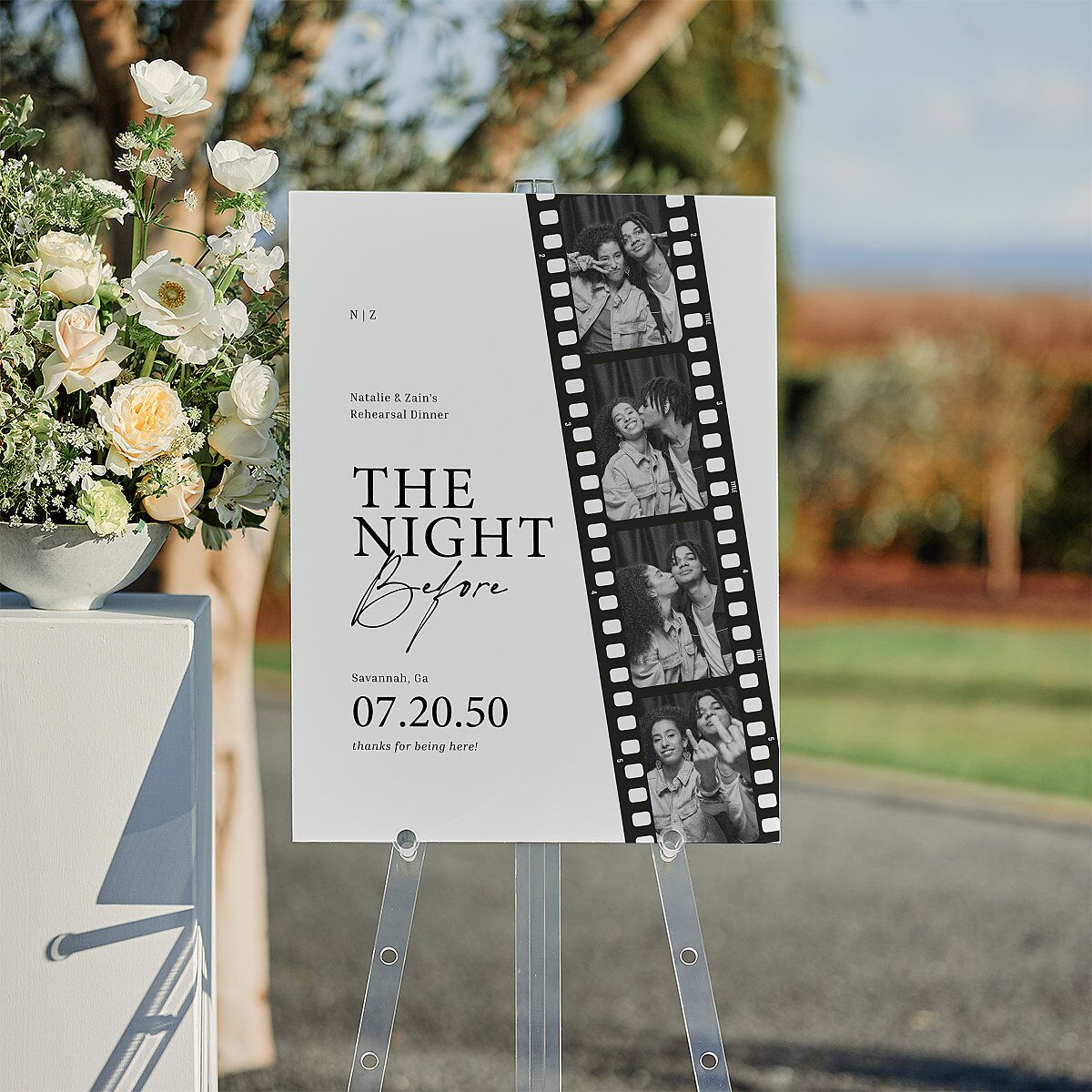 The Night Before Vintage Film Reel Photo Strip Standard Welcome Sign Medium Pure White Standard Indoor Foam Core M Welcome
