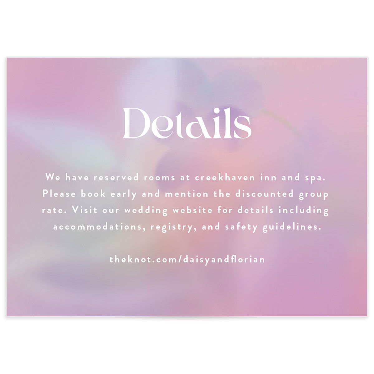 Ethereal Blur Wedding Enclosure Cards