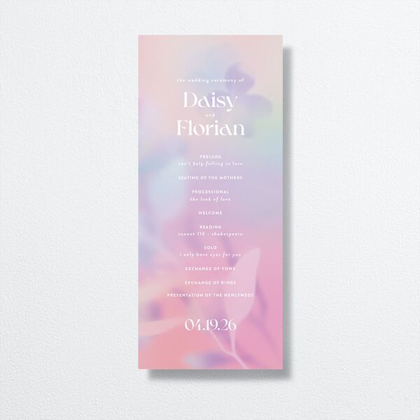Ethereal Blur Wedding Programs front