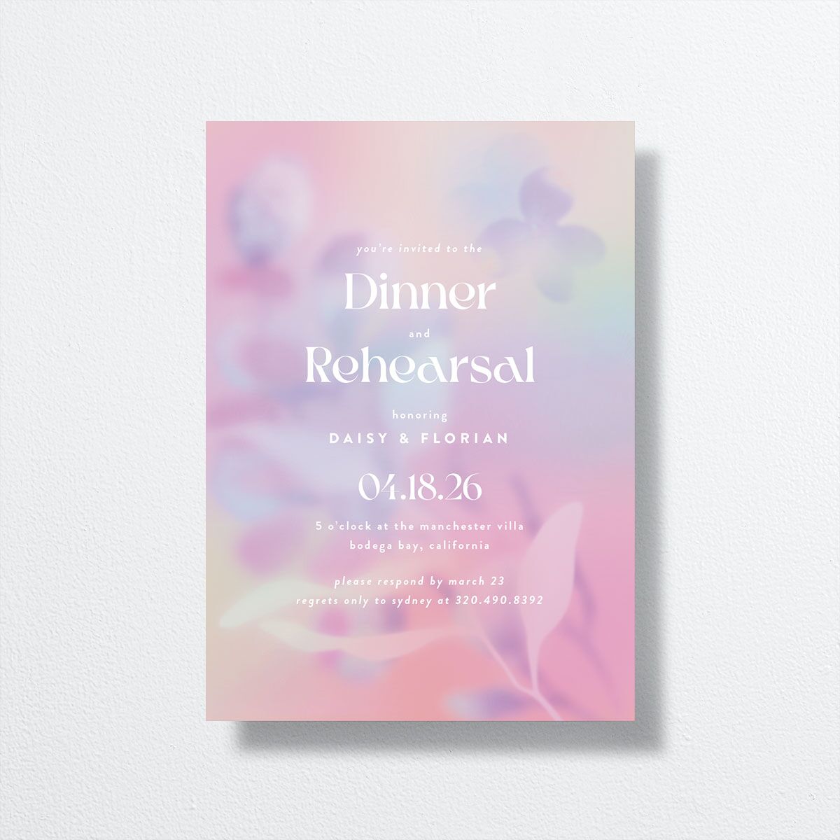 Ethereal Blur Rehearsal Dinner Invitations front