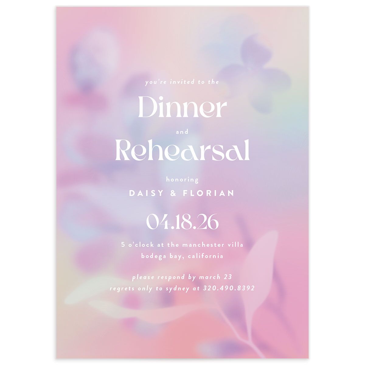 Ethereal Blur Rehearsal Dinner Invitations