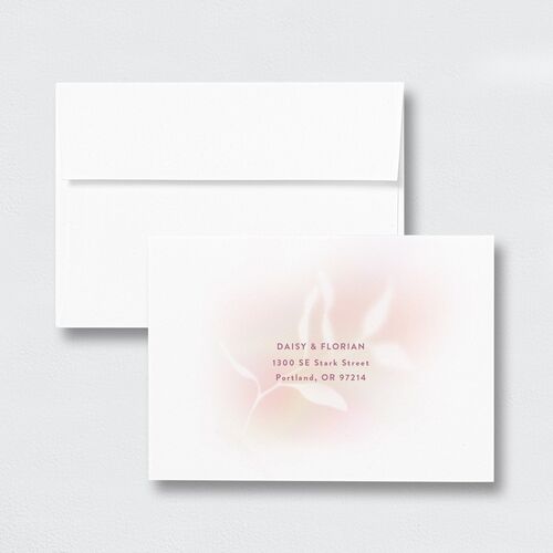 Ethereal Blur Response Card Envelopes White Standard Barely Peach Return Address Signature