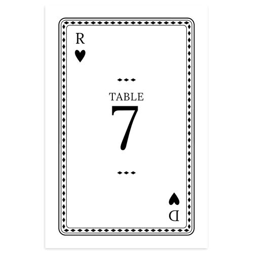 Las Vegas Playing Card Table Numbers Pure White Signature