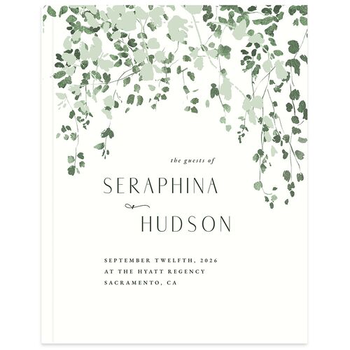 Cascading Florals Wedding Guest Book Thyme