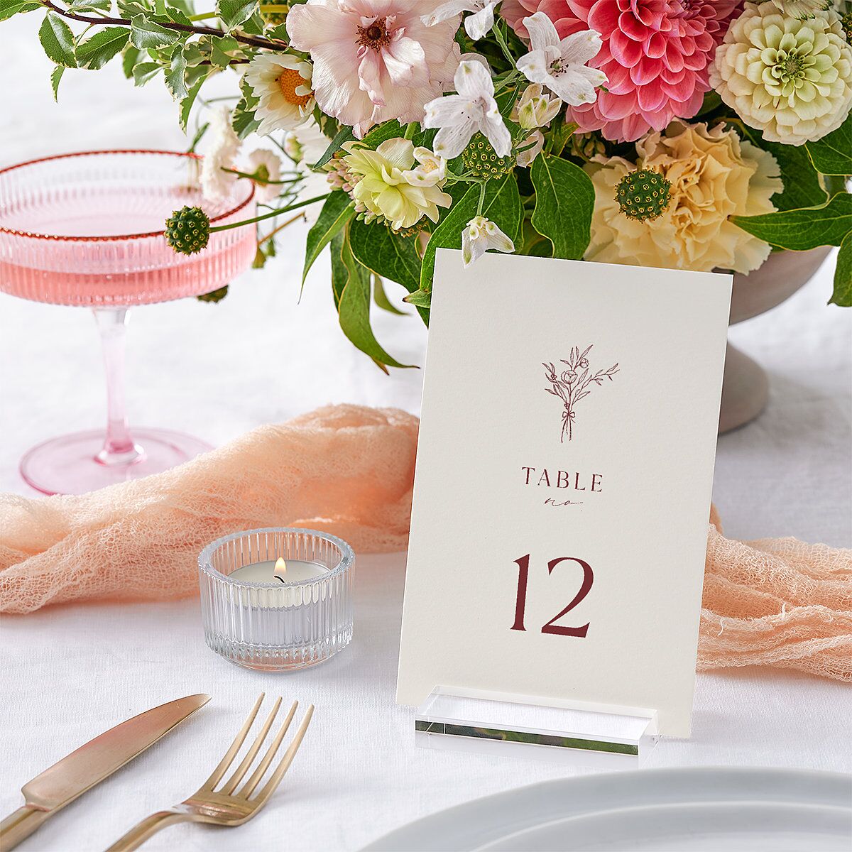 Simple Boho Flowers Table Numbers — view 3