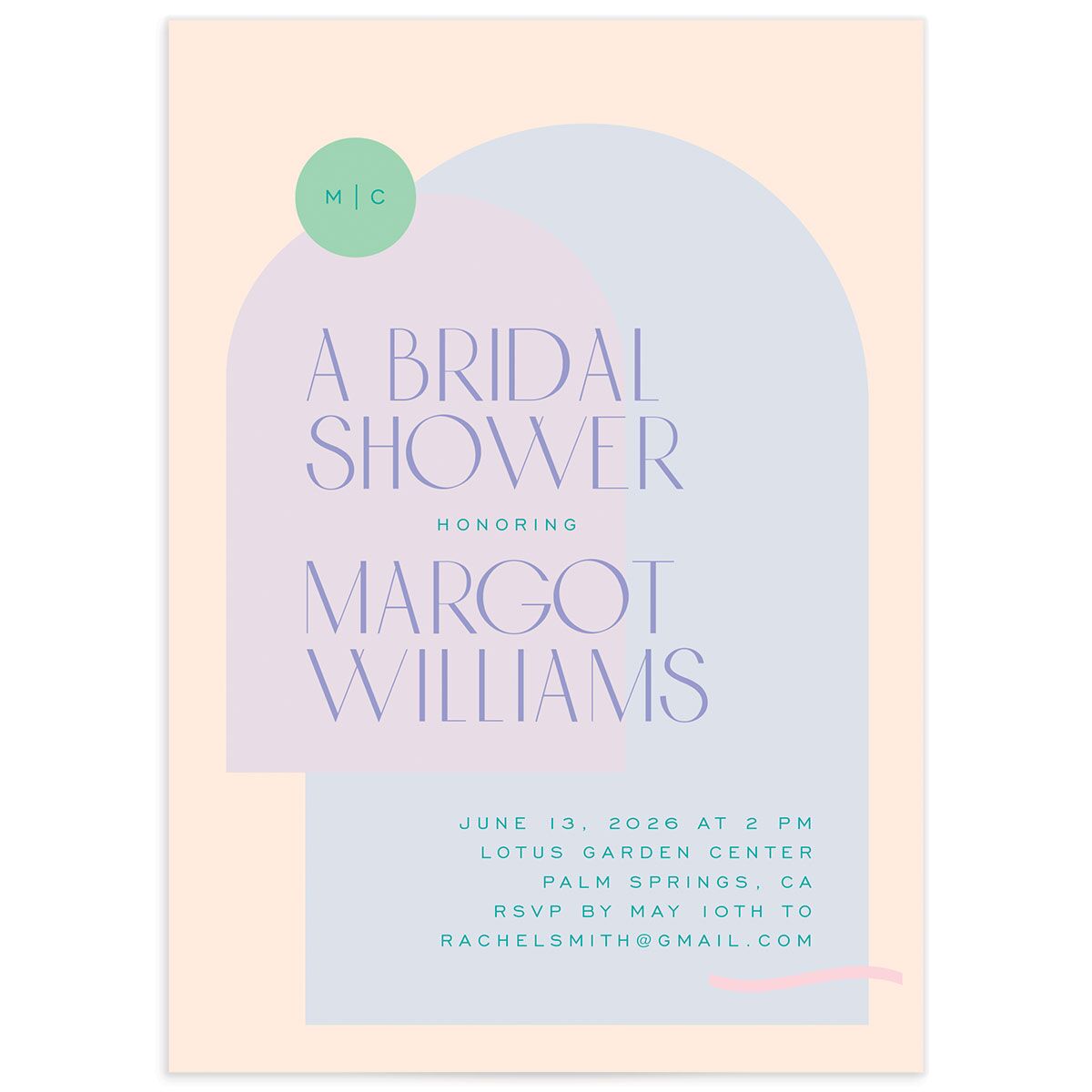 Pearlescent Shapes Bridal Shower Invitations