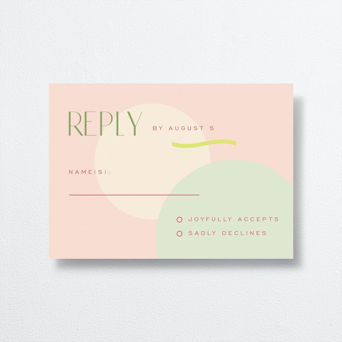 Pearlescent Shapes Wedding Response Cards Sage Signature