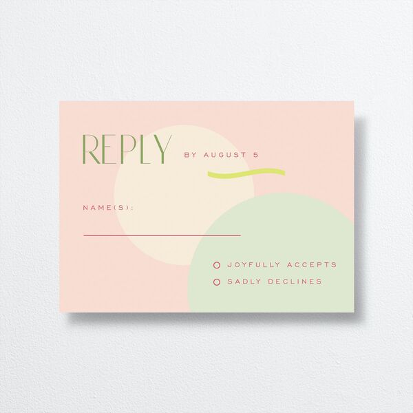Pearlescent Shapes Wedding Response Cards Sage Signature