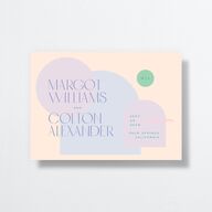 Pearlescent Shapes Save the Date Cards Sheer Lilac Signature smooth No