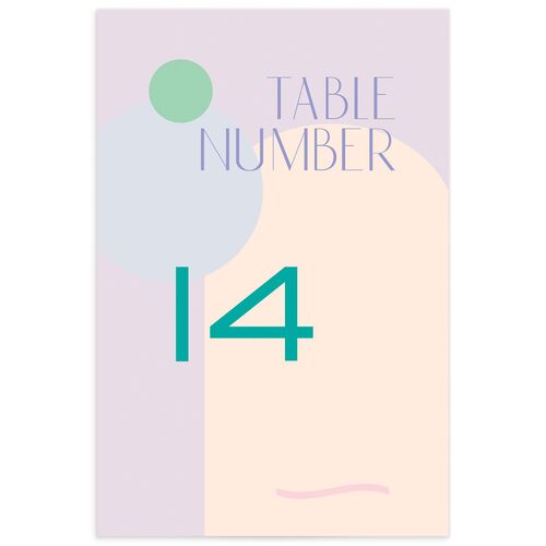 Pearlescent Shapes Table Numbers Sheer Lilac Signature