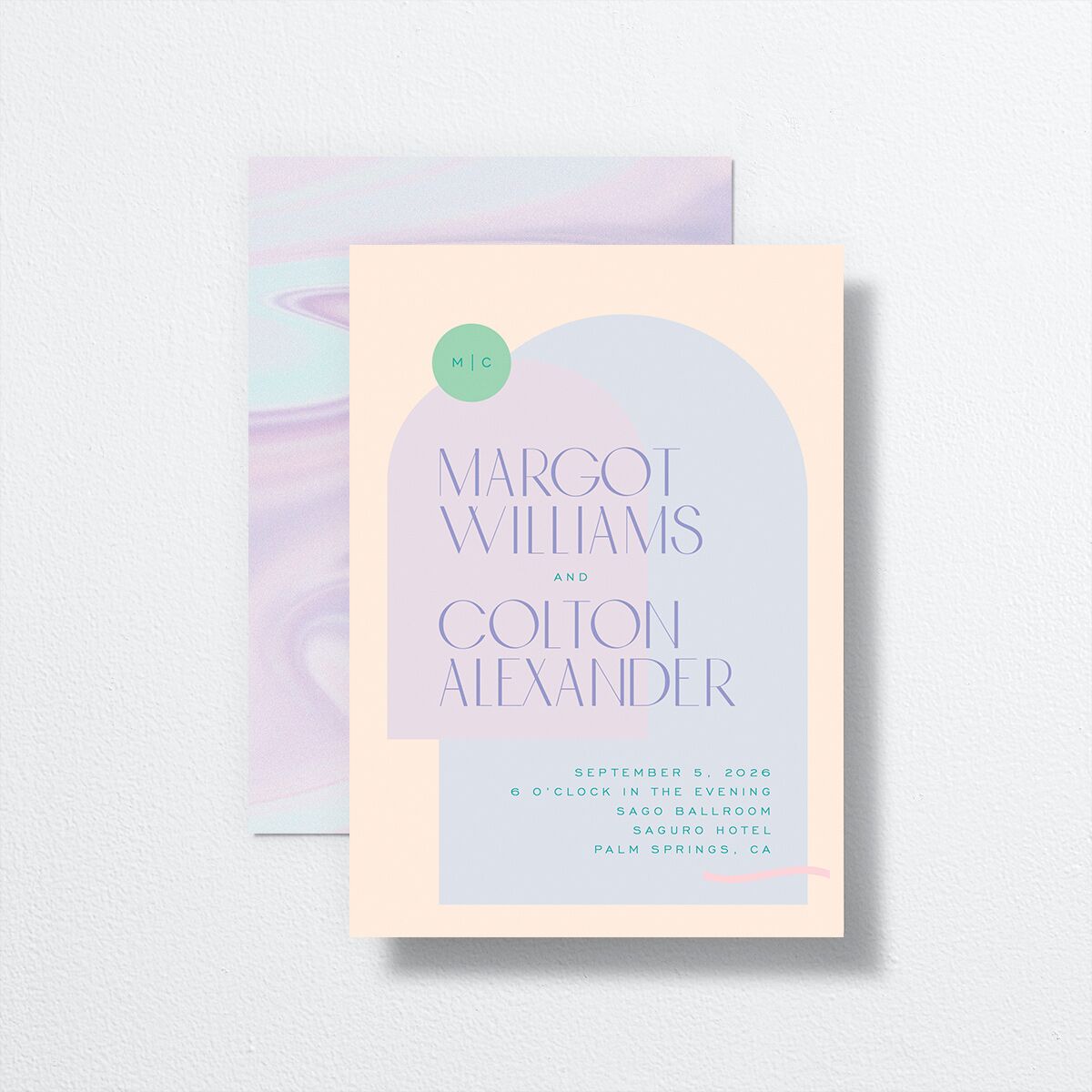 Pearlescent Shapes Wedding Invitations Sheer Lilac Signature No