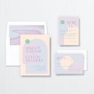 Pearlescent Shapes Wedding Invitations Sheer Lilac Signature No