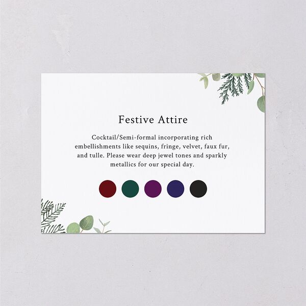 Elegant Eucalyptus Christmas Foil Wedding Enclosure Cards Gold Licorice Signature Standard