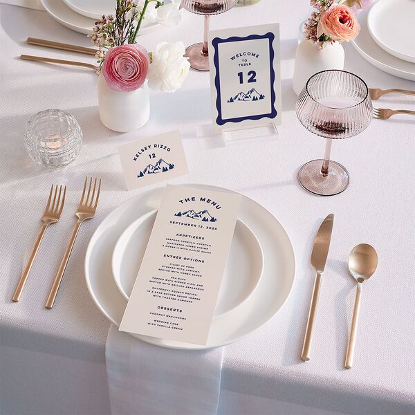 Adventure Icon Place Cards Navy Signature