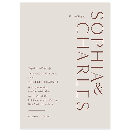 Timeless Elegance Wedding Invitations Merlot Signature Blank No Standard