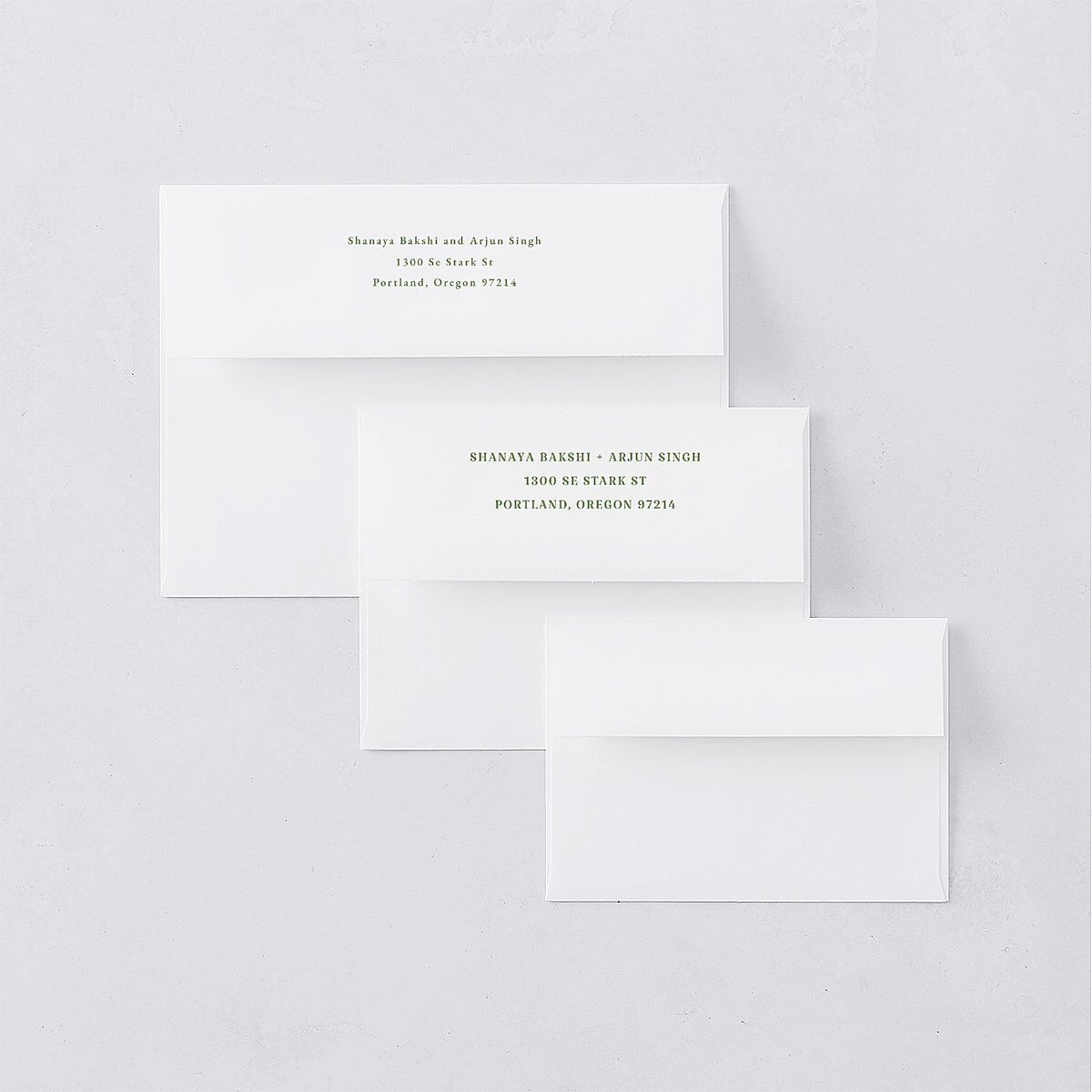Indian Painted Henna Save The Date Card Envelopes White Scottish Green Both Recipient and Return Addresses Signature Standard