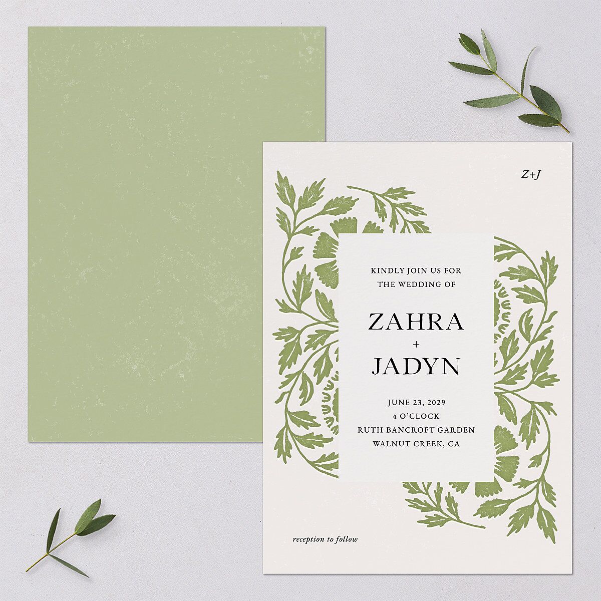 Block Print Wedding Invitations — view 1