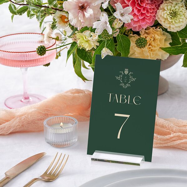 Tartan Crest Table Numbers Moody Blue Signature